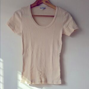 James Perse Beige Short Sleeve Tee, size 0